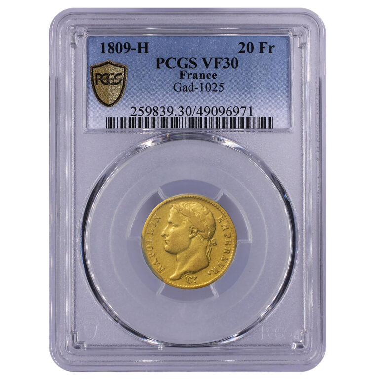 Napoleon I - 20 francs or 1809 H - La rochelle - slab