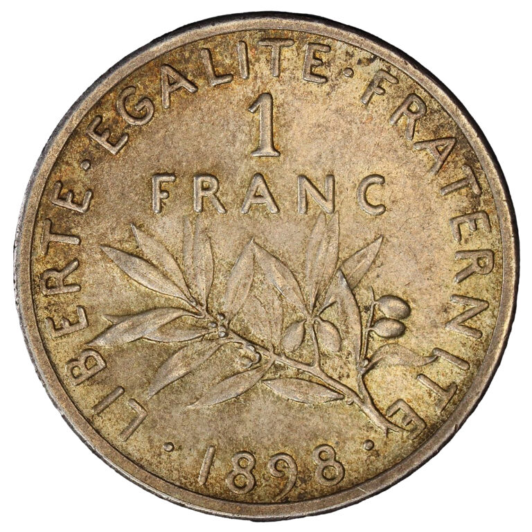 Coin - France - Pattern- Piefort de 1 franc 1898 semeuse - brillant planchet- PCGS SP 65 reverse
