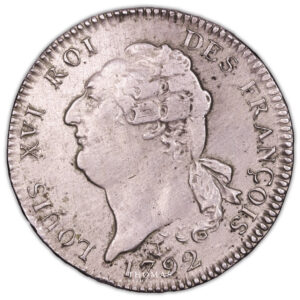 ecu 6 livres 1792 H La rochelle Trésor des sauvionnières