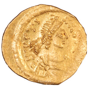 Coin - Byzantine - Justin I - gold Tremissis - Constantinople obverse