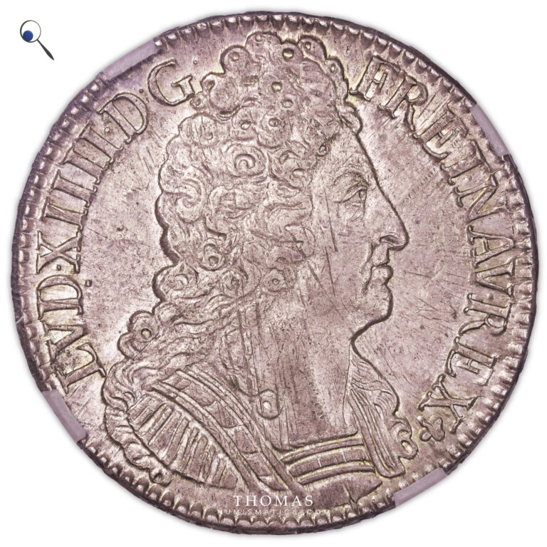 Coin - France Louis XIV - Écu aux 3 Couronnes - 1711 A Paris - GENI MS 62 obverse