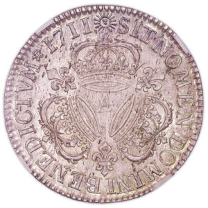 Coin - France Louis XIV - Écu aux 3 Couronnes - 1711 A Paris - GENI MS 62 reverse