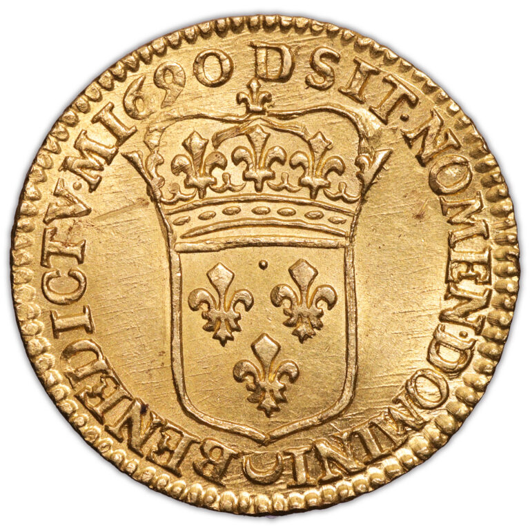 coin France - Louis XIV - Gold - Louis d'or à l'écu - 1690 D Lyon reverse