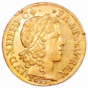 Louis XIV - louis or meche longue 1653 A avers