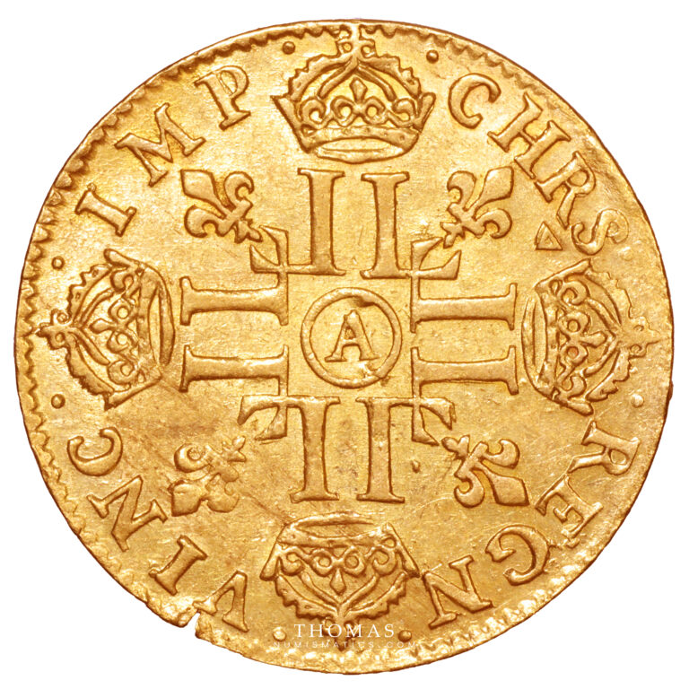 Coin France - Louis XIV - Gold  Louis d'or à la mèche longue - 1653 A Paris reverse