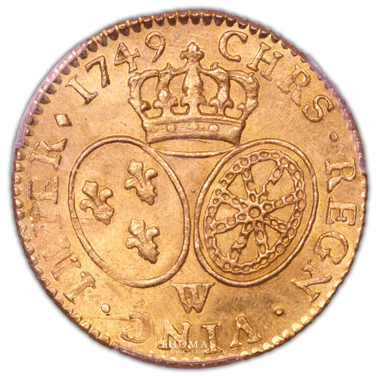 Louis XV-Louis or bandeau 1749 W Lille-PCGS MS 64plus-Mouffetard revers