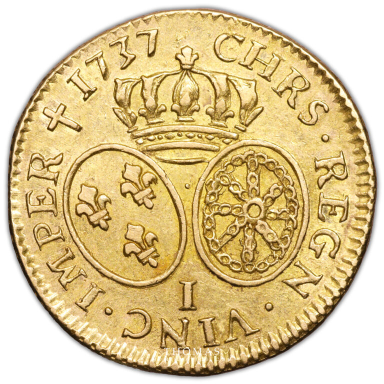 Coin France - Louis XV - Gold - Louis d'or aux lunettes 1737 I Limoges - 7914 examples reverse