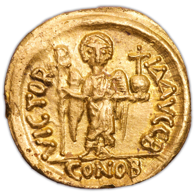 Byzantine coin - Mauricius Tiberius - Gold Solidus - Carthage reverse