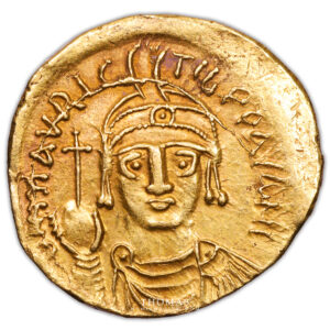Byzantine  Coin - Mauricius Tiberius - Gold Solidus- Carthage obverse