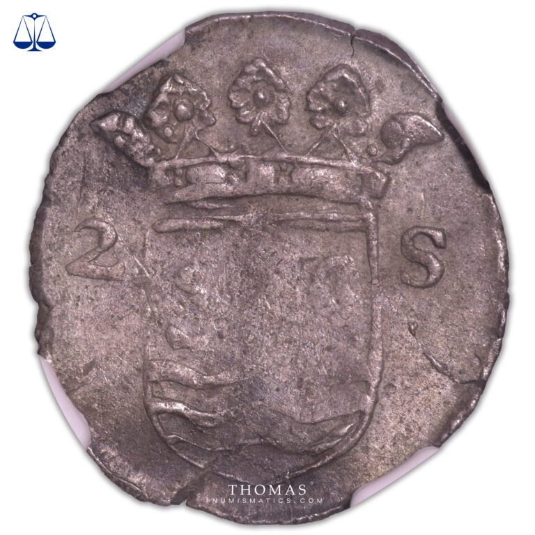 2 stuiver - 1711 naufrage Zuytdorp avers NGC UNC Details