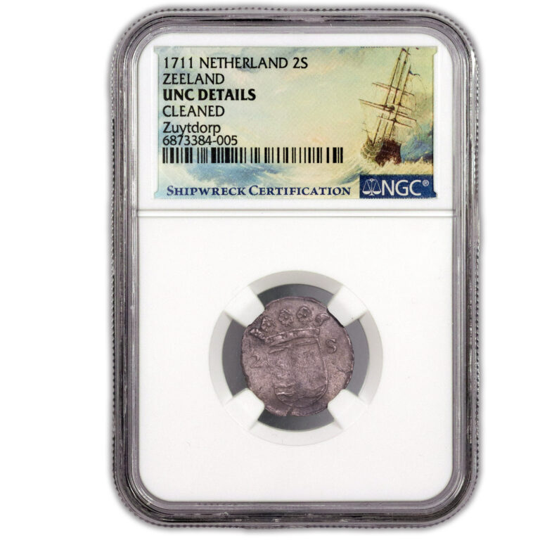 2 stuiver - 1711 naufrage Zuytdorp slab NGC UNC Details