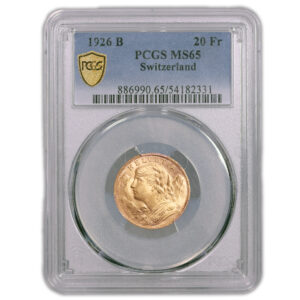 20 francs or 1926 B PCGS MS 65 slab