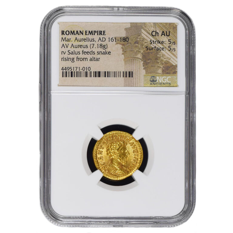 roman coin - Marc Aurelius - Gold Aureus - NGC AU strike 5/5 - surface 5/5 slab