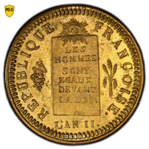 Convention - Demi sol balance avers 1793 H La rochelle avers