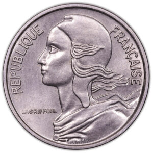epreuve en acier 1966 - 5 centimes marianne avers