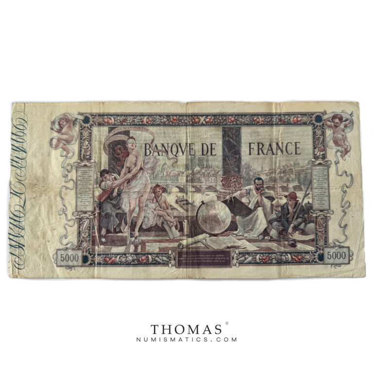 Banknote - France - 5000 francs Flameng -  Banque de France - 5-1-1918 reverse