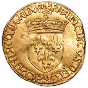 coin - France - François Ier - Gold - Écu d'or au soleil - Lyon obverse