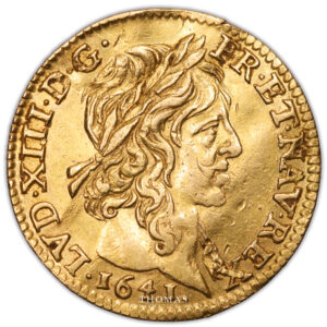 Louis XIII - Demi louis or meche longue 1641 A Avers