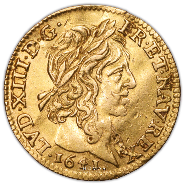 Louis XIII - Demi louis or meche longue 1641 A Avers