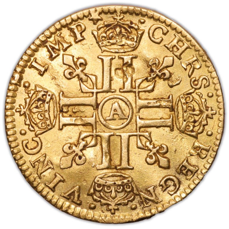 Louis XIII - Demi louis or meche longue 1641 A revers