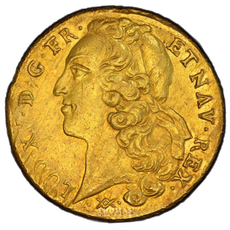 Monnaie France - Louis XV - Double Louis d'or au bandeau - 1748 K Bordeaux - 5955 exemplaires obverse