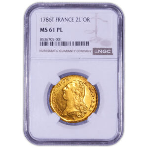 Louis XVI - Gold Double louis or tête nue 1786 T Nantes - NGC MS 61 PL proof like slab