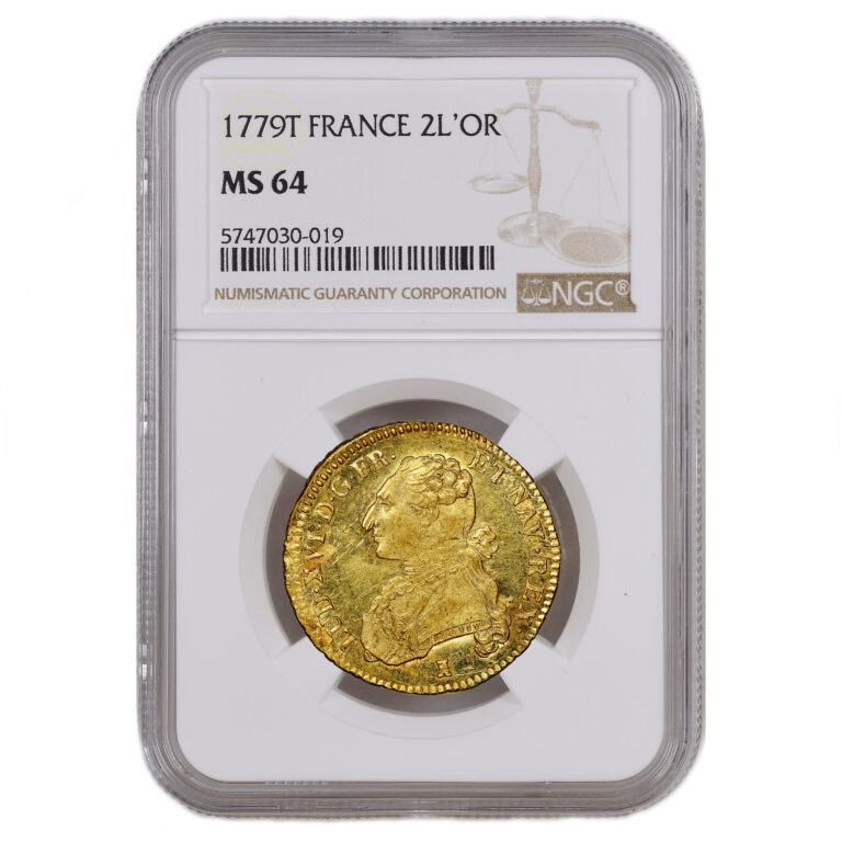 Monnaie France - Louis XVI - Double Louis d'or au buste habillé - 1779 T Nantes - NGC MS 64 slab
