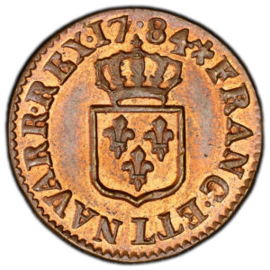 Coin France - Louis XVI - Liard à l'écu - 1784 L Bayonne - PCGS MS 64 RB reverse