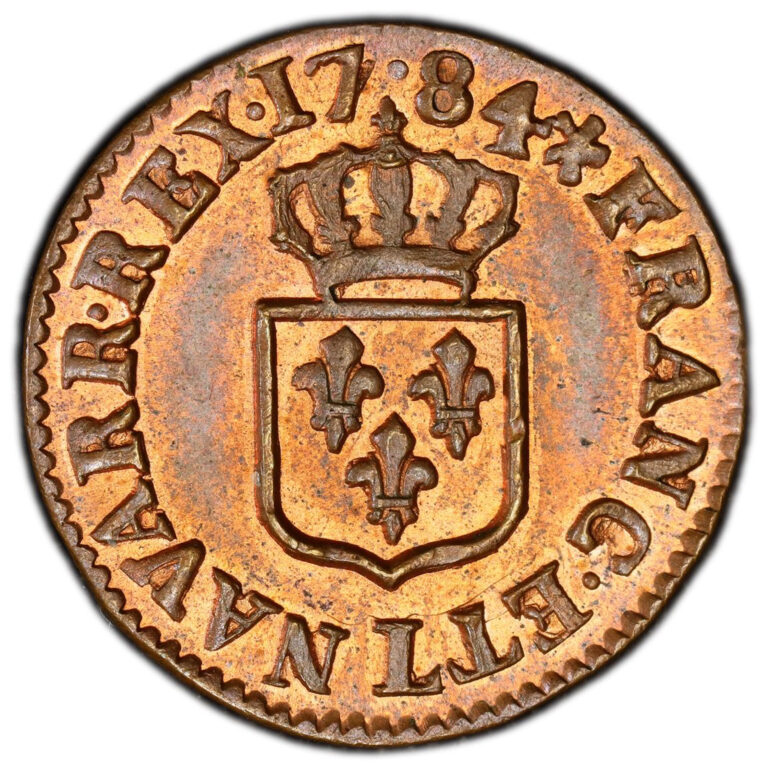 Coin France - Louis XVI - Liard à l'écu - 1784 L Bayonne - PCGS MS 64 RB reverse