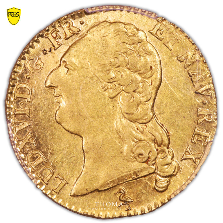 Coin France - Louis XVI - Gold  Louis d'or tête nue - 1787 A Paris - PCGS AU 58 obverse