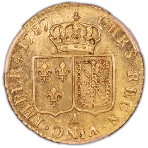 Coin France - Louis XVI - Gold  Louis d'or tête nue - 1787 A Paris - PCGS AU 58 reverse