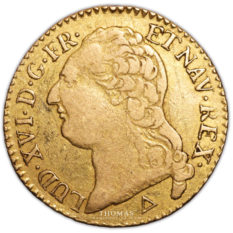 Coin France - Louis XVI - Gold - Louis d'or à la tête nue - 1790 R Orléans - 9386 examples obverse