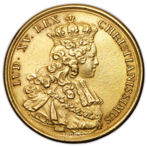 Médaille en or - sacre Louis XV 1722 avers
