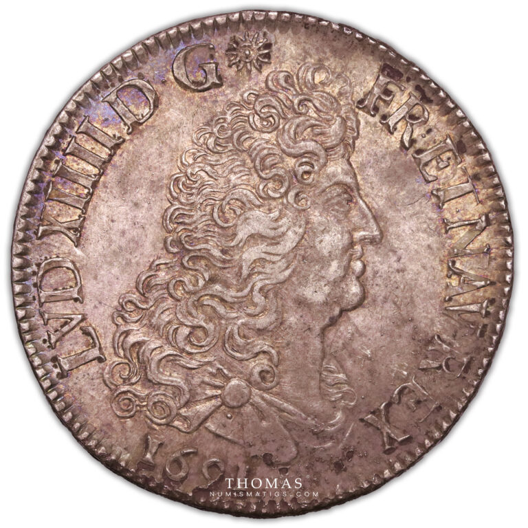 Coin France - Louis XIV - Écu aux 8L - 1691 E - Ist Type - The Coëx Miller’s Hoard obverse