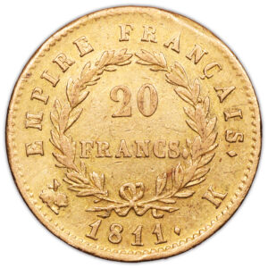 Napoleon I - 20 francs or 1811 K Bordeaux revers