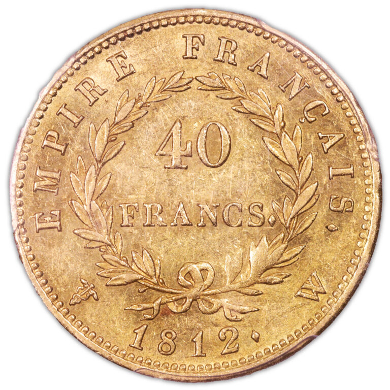 Napoleon I - 40 francs or 1812 W Lille PCGS AU 58 revers