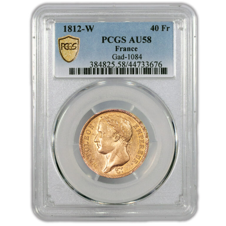 Napoleon I - 40 francs or 1812 W Lille PCGS AU 58 slab