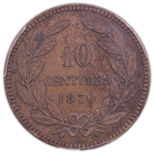 10 centimes Essai 1870 - PCGS SP 40 revers