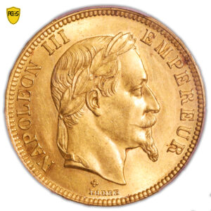 Coin France - Napoleon III - Gold - 100 francs or tête laurée - 1868 BB Strasbourg - PCGS MS 62 obverse