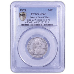 20 centimes 1939 -INDO.CHI.SLAB PCGS SP 66