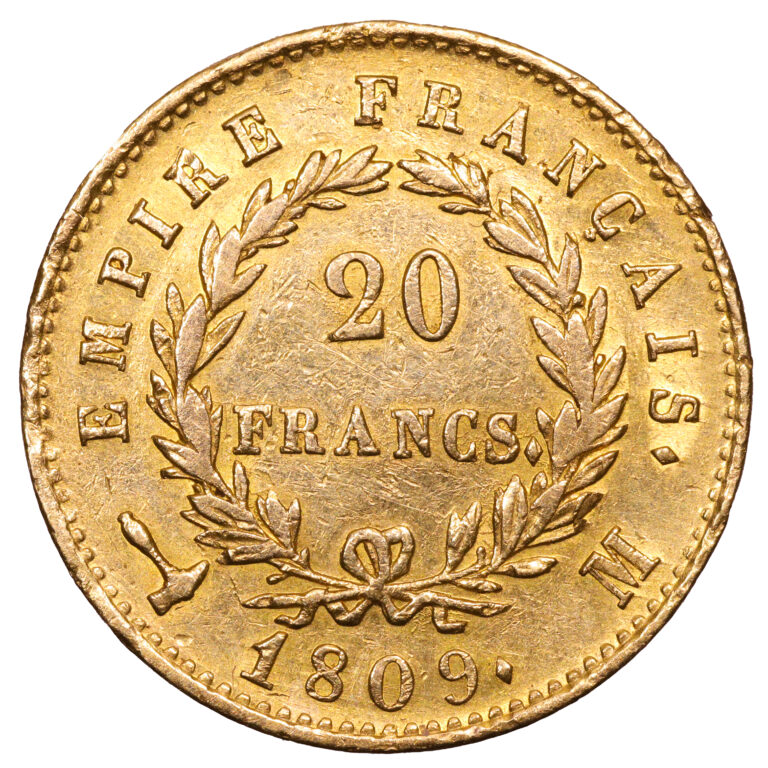 Gold - 20 francs or napoleon I 1809 M toulouse reverse