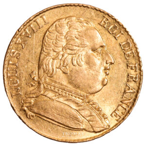 20 francs or Louis XVIII - 1815 R Londres avers