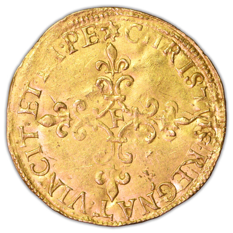 Coin France - Charles IX - Gold Ecu d'or au soleil - 1566 F - Angers reverse