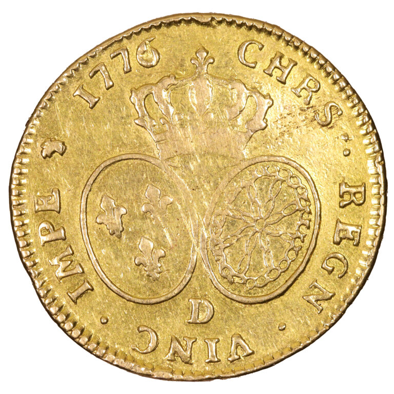Coin  France - Louis XVI - Gold - Double louis d'or au buste habillé - 1776 D Lyon reverse