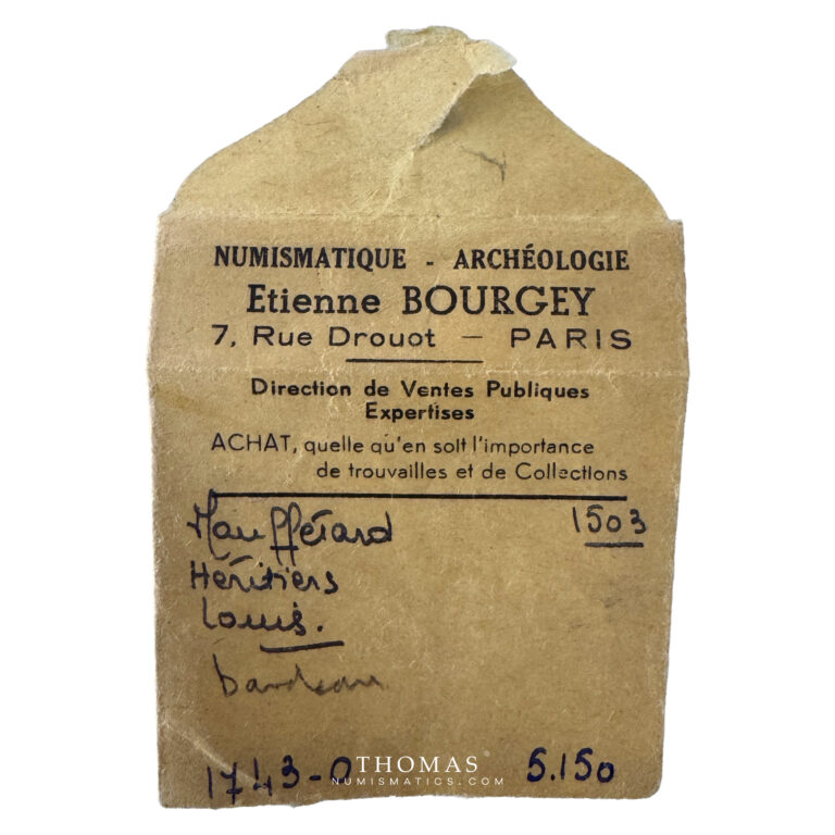 Louis xv - Louis or au bandeau 1743 O riom - Trésor rue mouffetard certificat