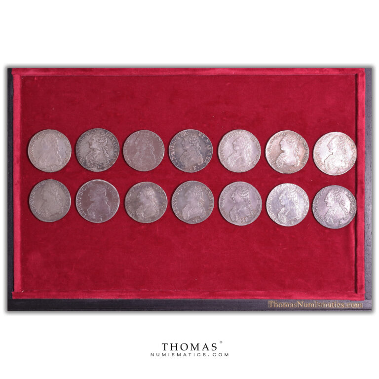 Coins France - Lot of 14 ecus Louis XVI aux Branches d'olivier - 1787 à 1791 obverse