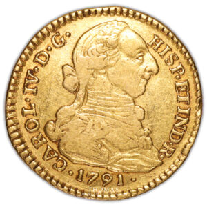 Coin Colombia -  Charles IV - Gold 2 Escudos 1791 - Popayan obverse