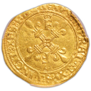 Coin France - François I - Gold - Écu d’or au soleil du Dauphiné - Grenoble - PCGS AU 55 reverse