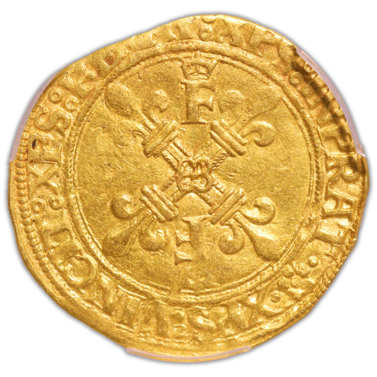 Coin France - François I - Gold - Écu d’or au soleil du Dauphiné - Grenoble - PCGS AU 55 reverse