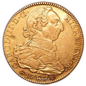 Espagne 4 escudos or 1787 Madrid contremarque avers